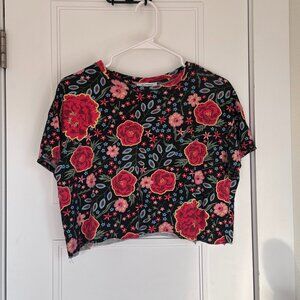 ZARA Floral Crop T-Shirt